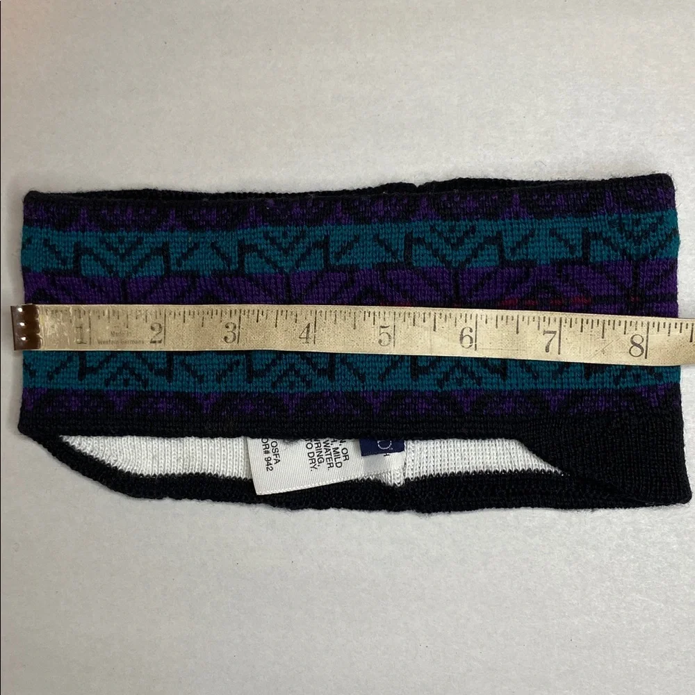 VTG 90’s Lands’ End 100% Wool Black Fair Isle Headband
